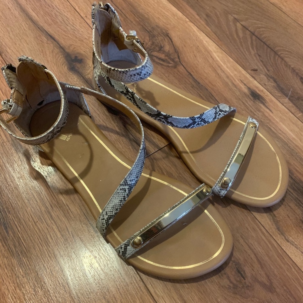 Report Faux Snakeskin Sandals